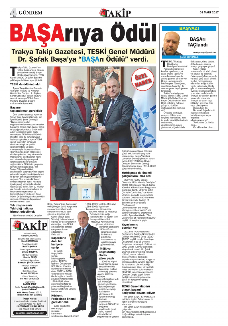 BASINDA ŞAFAK BAŞA