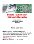 İMAR İLE İLGİLİ DİKKAT EDİLECEK HUSUSLAR (SUNUM)
