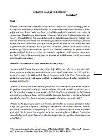İL İDARESİ KANUNU NE DURUMDA? (MAKALE)