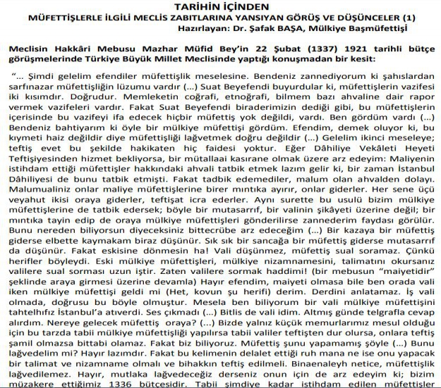 TARİHİN İÇİNDEN-1 (MÜFETTİŞLERLE İLGİLİ)