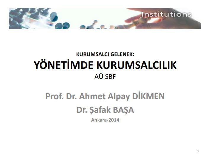 YÖNETİMDE KURUMSALCILIK (SUNUM)